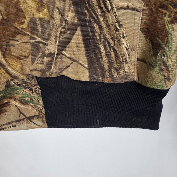 Vintage Carhartt Camoflauge Jacket Coat Men's Medium Realtree Hooded Hunting - Picture 4 of 10